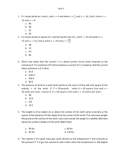 1. If    varies jointly as    and   , and    = 4 and when