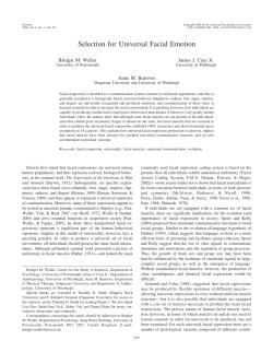 Selection for Universal Facial Emotion