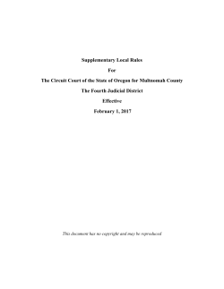 Supplementary Local Rules For The Circuit Court of the State of