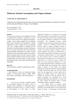 Moderate Alcohol Consumption and Triglyceridemia