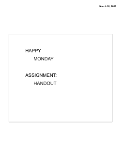 happy monday assignment: handout