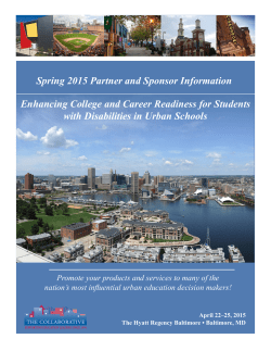 Spring 2015 Partner and Sponsor Information Enhancing College