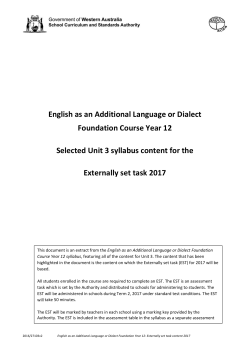 2017 Foundation sample externally set task Unit 3