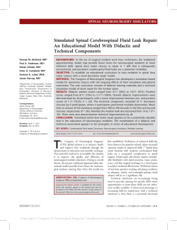 Simulated Spinal Cerebrospinal Fluid Leak Repair: An Educational