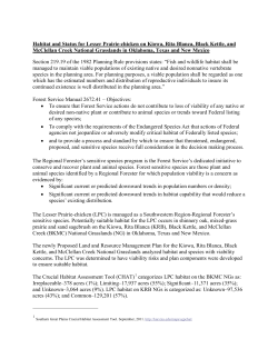 Habitat and Status for Lesser Prairie-chicken on Kiowa
