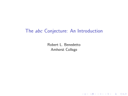 The abc Conjecture: An Introduction