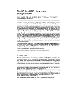 The HP AutoRAID Hierarchical Storage System