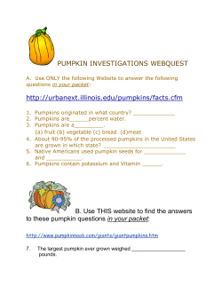 PUMPKIN INVESTIGATIONS WEBQUEST http://urbanext.illinois.edu