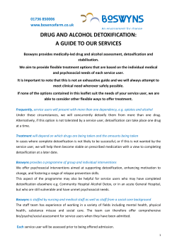 DRUG AND ALCOHOL DETOXIFICATION: A GUIDE TO OUR