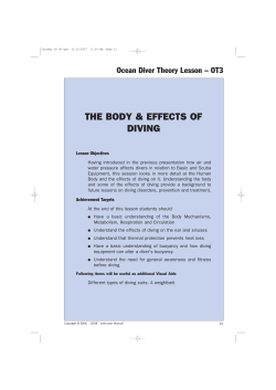 OT3 &ndash; THE BODY AND EFFECTS OF DIVING
