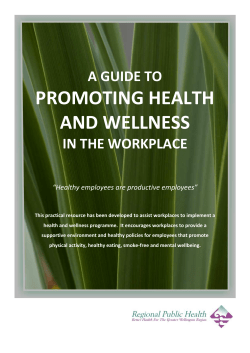 A Guide to Promoting Health and Wellness in the Workplace
