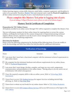 Please complete this Mastery Test prior to logging into eLearn.