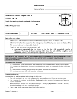 Assessment Task for Year / Stage / Subject……