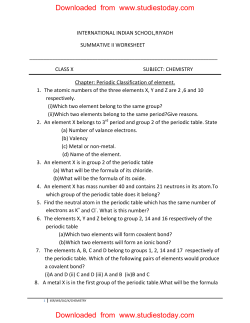 Periodic Classification of element