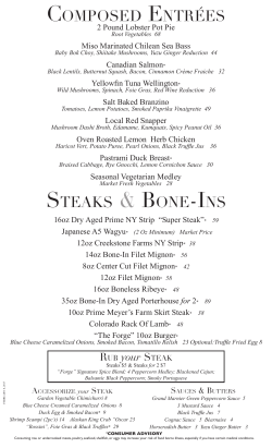 forge Menu - The Forge