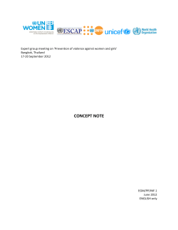 Concept Note for EGM on Prevention of Violence Against Women