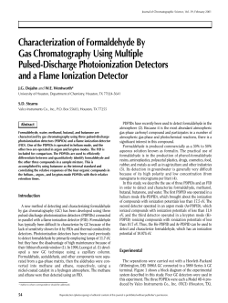 Characterization of Formaldehyde By Gas Chromatography Using