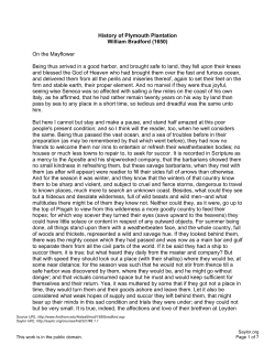 History of Plymouth Plantation, c. 1650