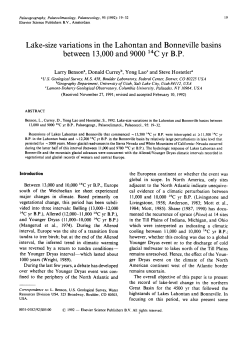 Lake-size variations in the Lahontan and Bonneville basins between