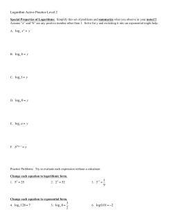 Logarithm Active Practice Level 2 4. log2 128= 7 6
