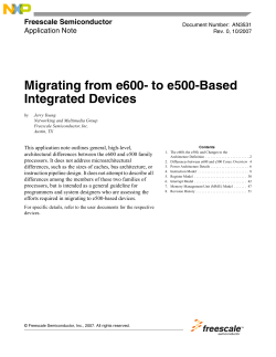 AN3531, Migrating from e600- to e500-Based Integrated