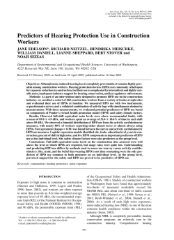 Predictors of Hearing Protection Use in