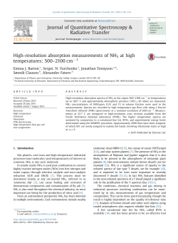 High-resolution absorption measurements of NH3 at high