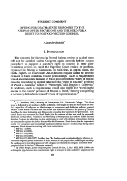 Opting for Death: State Responses to the AEDPA`s Opt