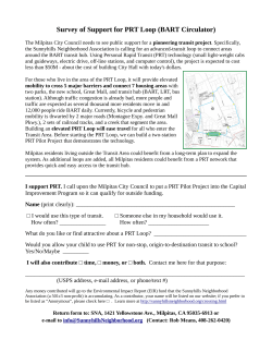 Survey of Support for PRT Loop (BART Circulator)