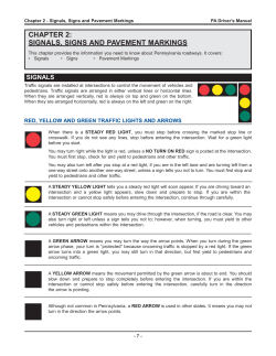 chapter 2: signals, signs and pavement markings