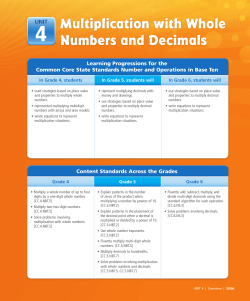 Unit 4: Multiplication with Whole Numbers and Decimals