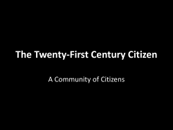 The 21st Century Citizen