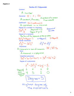 Section 4.1: Polynomials