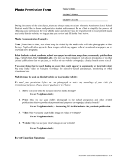 Photo Permission Form - Austintown Local Schools
