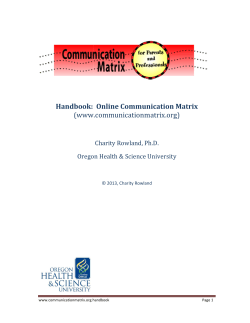 Handbook: Online Communication Matrix
