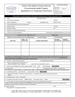 Temporary Event Food Permit Application and Information