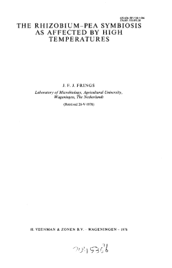 the rhizobium-pea symbiosis as affected by high temperatures