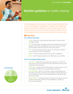 HealthyWorks Healthy Meeting Nutrition Guidelines