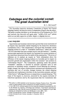 Cabotage and the colonial corset: The great Australian bind