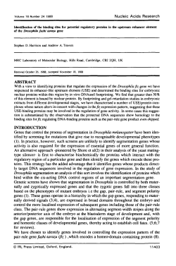 Identification of the binding sites for potential regulatory proteins in