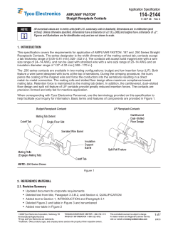 AMPLIVAR FASTON Straight Receptacle Contacts