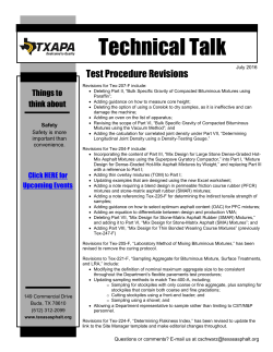 Technical Talk - Hot Mix Asphalt Center