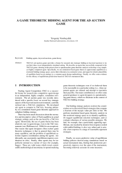 a game theoretic bidding agent for the ad auction game