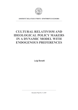 CULTURAL RELATIVISM AND IDEOLOGICAL POLICY MAKERS IN