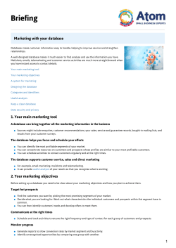 Marketing with your database