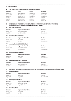 7. 2017 CALENDAR A. 2017 ENTRANCE ENGLISH ExAM