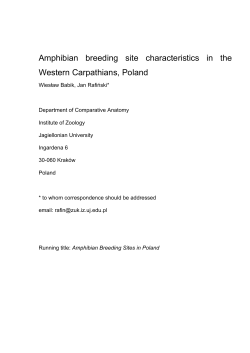 Amphibian breeding site characteristics in the Western