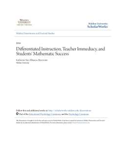 Differentiated Instruction, Teacher Immediacy, and
