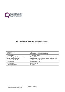 Information Security and Governance Policy