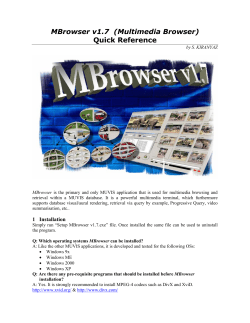 MBrowser v1.7 (Multimedia Browser) Quick Reference